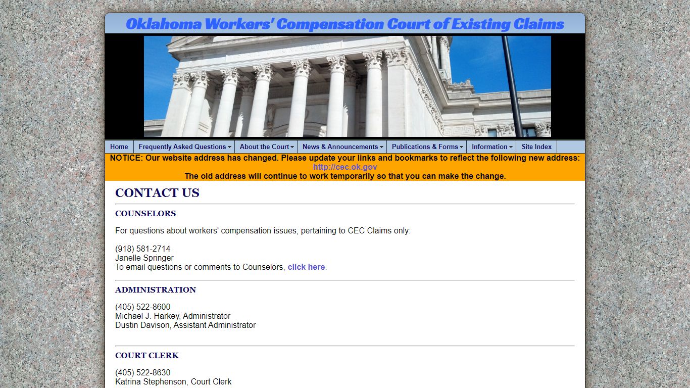 Contact Oklahoma Workers' Compensation Court