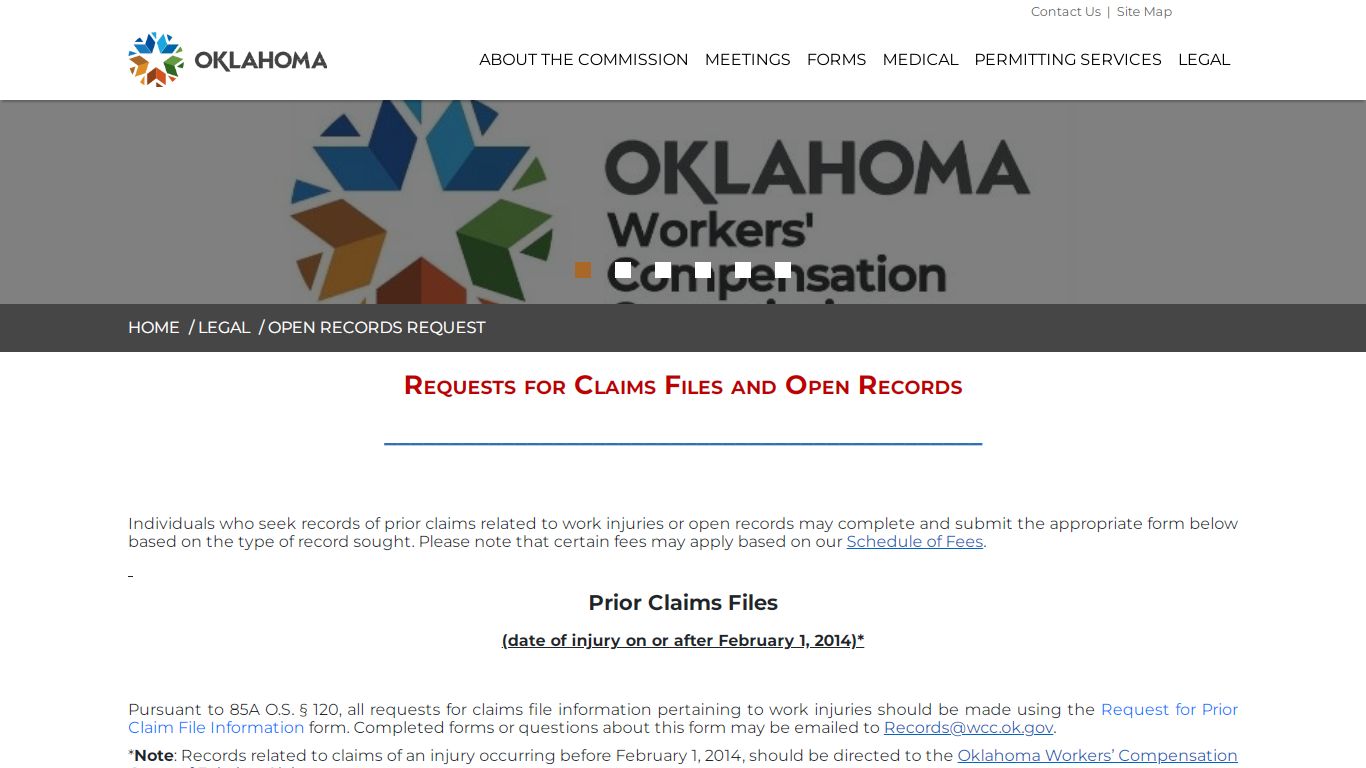 Oklahoma Workers' Compensation Commission - Open Records Request